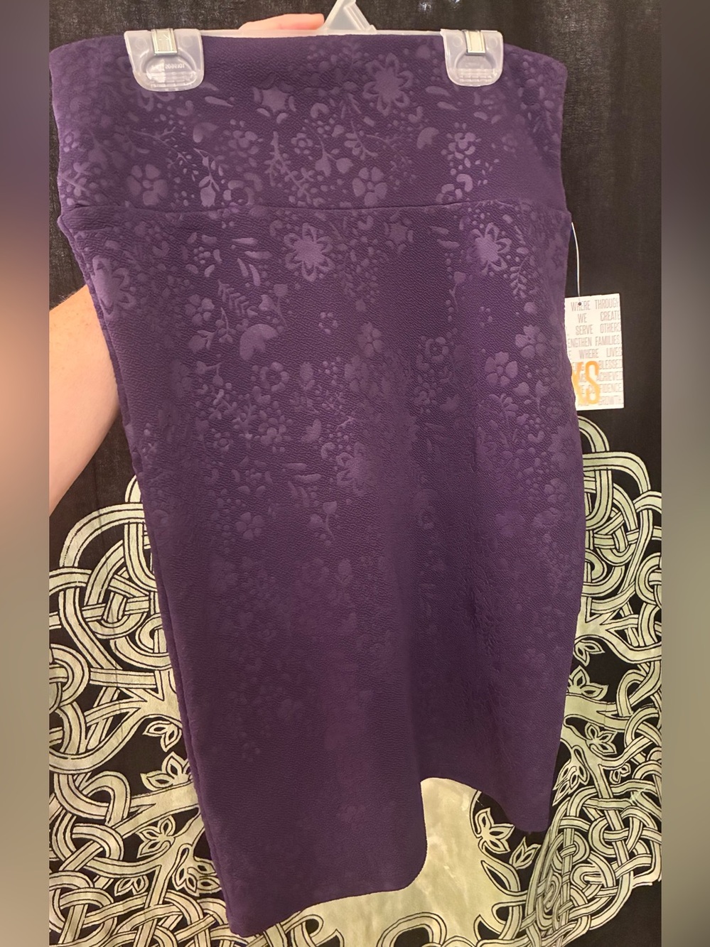 LuLaRoe Purple Textured Floral Pencil Skirt
